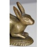 Lapin sur socle ovale en bronze