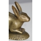 Lapin sur socle ovale en bronze