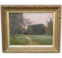 Painting "Landscape", signed H