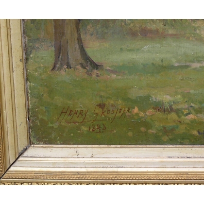 Paintings | Painting entitled ‘Landscape’, signed GROSJEAN Moinat SA  – Antiques and home décor