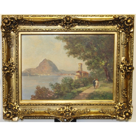 Painting entitled ‘View of Ticino’ by G. DJAKELI