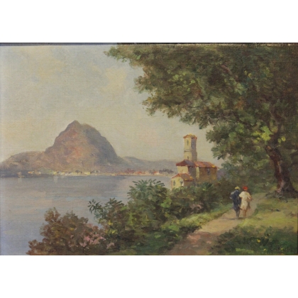 Painting entitled ‘View of Ticino’ by G. DJAKELI