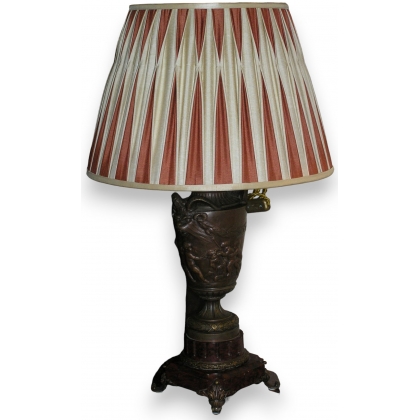 Louis XVI lamp. Red marble bas