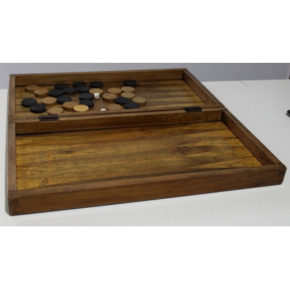 Antique wooden backgammon set