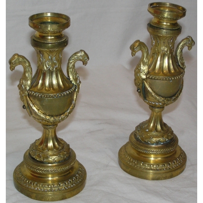 Pair of Louis XVI candlesticks/candle holders. Available from Moinat SA – Antiques and home décor