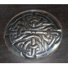 Assiette en bois avec insert en argent