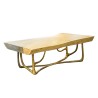 Table basse \"Lianes\" en bronze avec plateau bois