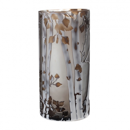 Vase esprit Nancy foret en verre taillé à l\'acide