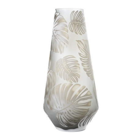 Vase esprit Nancy Feuilles Topicales en verre
