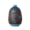 Vase boule en grés vernissé turquoise, grand