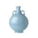 Vase gourde à oreilles décor lotus bleu, petit