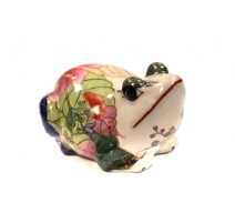Grenouille en porcelaine polychrome