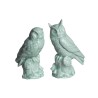 Couple de hiboux en porcelaine céladon, petit