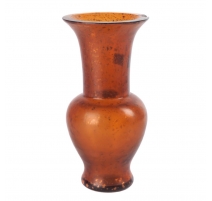 Vase en verre ambre avec incrustations d'or