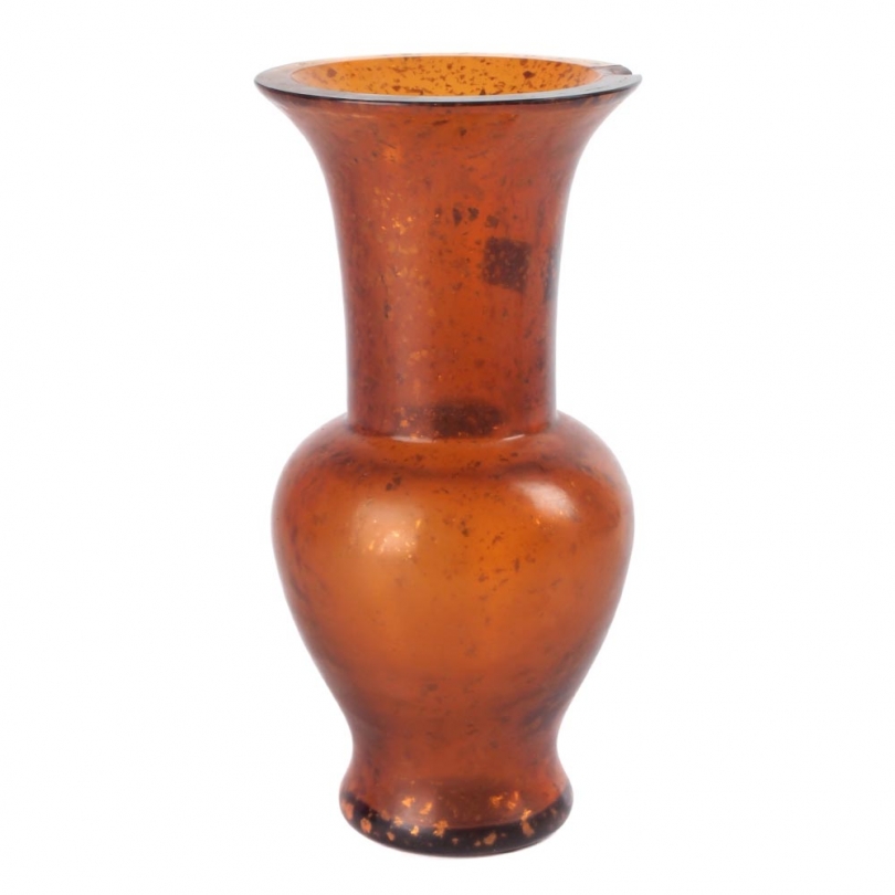 Vase en verre ambre avec incrustations d'or