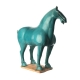 Cheval style han en terre cuite turquoise