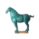 Cheval style han en terre cuite turquoise