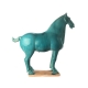 Cheval style han en terre cuite turquoise