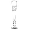 Set of 4 criss-cross glass champagne flutes
