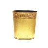 Sheet metal wastepaper basket with gold decoration