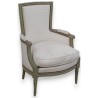 Grey-lacquered Louis XVI armchair with shovel-back on  Moinat SA  - Antiques and home décor