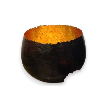 Bol en tôle noire et or, grand