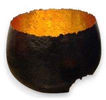 Bol en tôle noire et or, grand