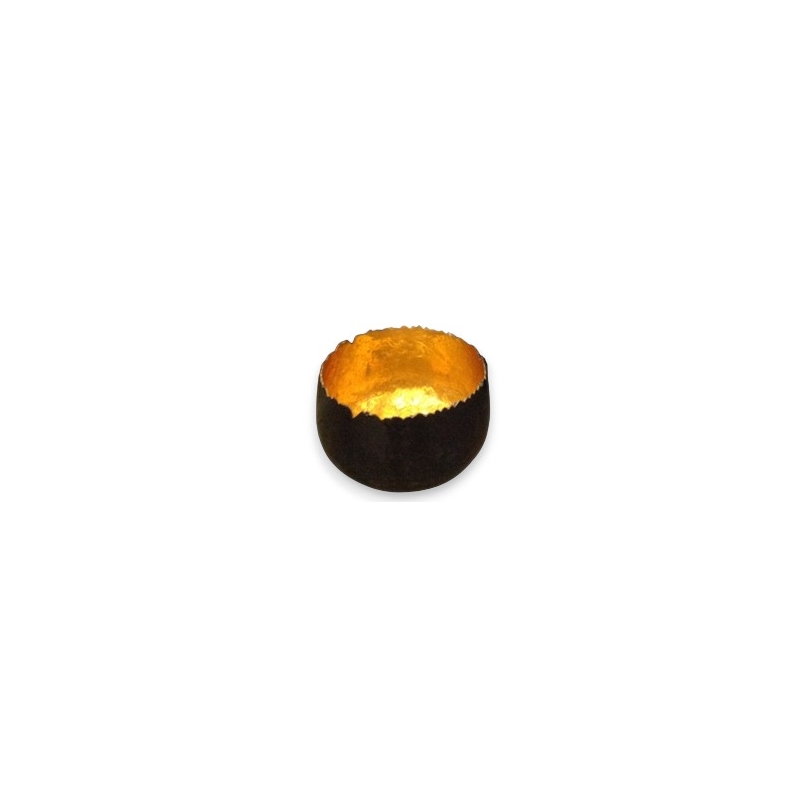 Small black and gold tin bowl