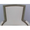 Grey-lacquered Louis XVI armchair with shovel-back on  Moinat SA  - Antiques and home décor