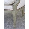 Grey-lacquered Louis XVI armchair with shovel-back on  Moinat SA  - Antiques and home décor