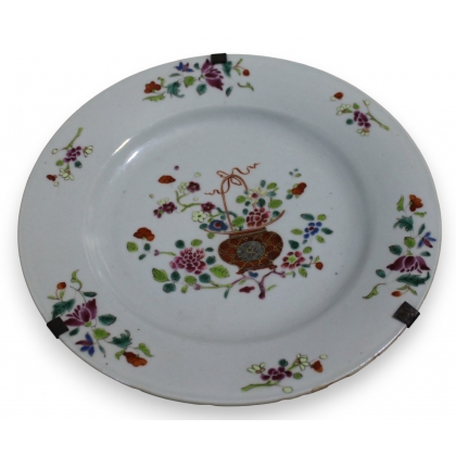 Assiette chinoise décor de fleurs