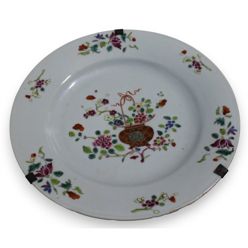 Assiette chinoise décor de fleurs