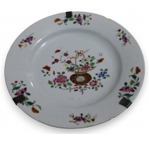Assiette chinoise décor de fleurs