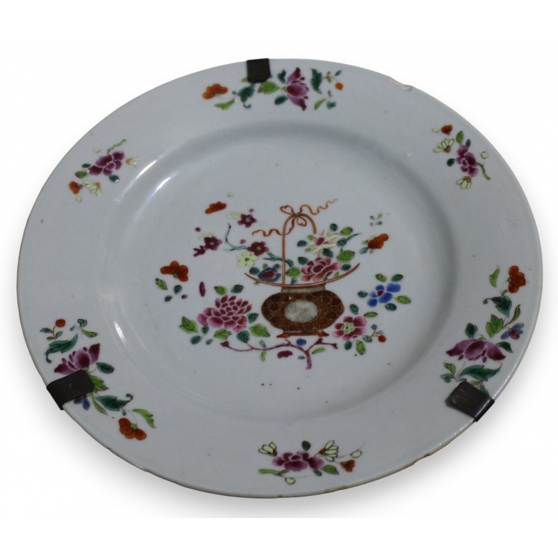 Assiette chinoise décor de fleurs