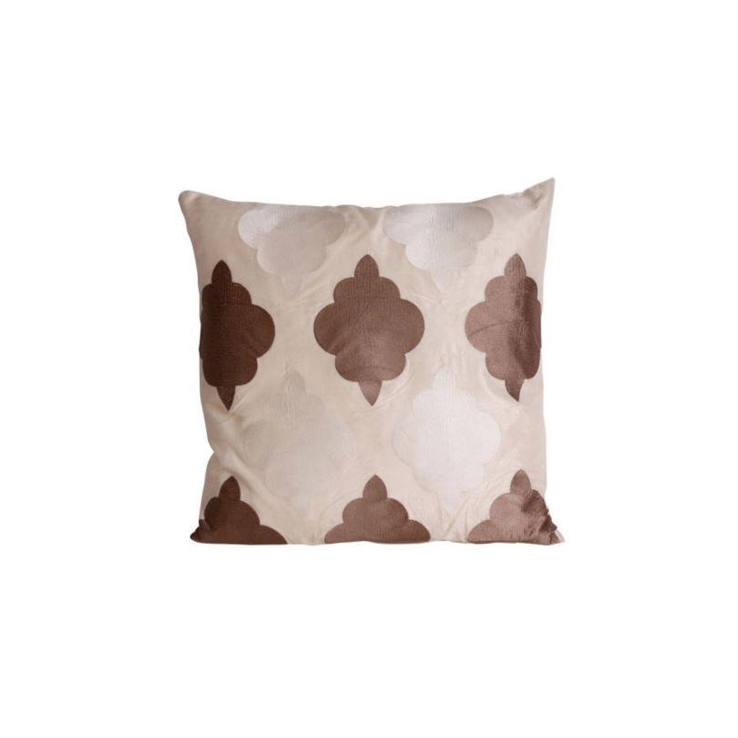 Coussin motif nuages bruns et blancs