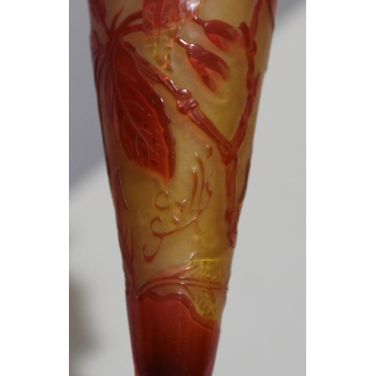 Vase soliflore ancolie signé GALLÉ