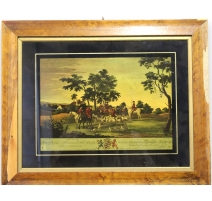 Verre églomisé "Scène de chasse"