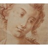 Gravure sanguine "Jeune fille aux fleurs"