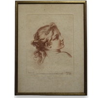 Gravure sanguine "Jeune fille"