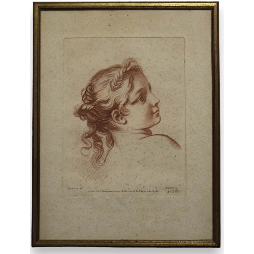 Gravure sanguine "Jeune fille"