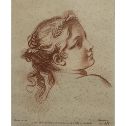 Gravure sanguine "Jeune fille"