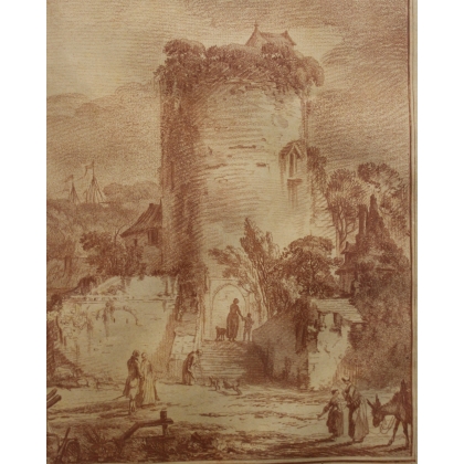 Gravure sanguine "Rouen"