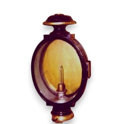 Moinat SA 出品的椭圆形黄铜、黑色与金色铁艺灯笼 - 古董与装饰品