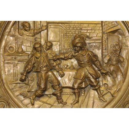 Embossed brass plate, ‘The Quarrel’