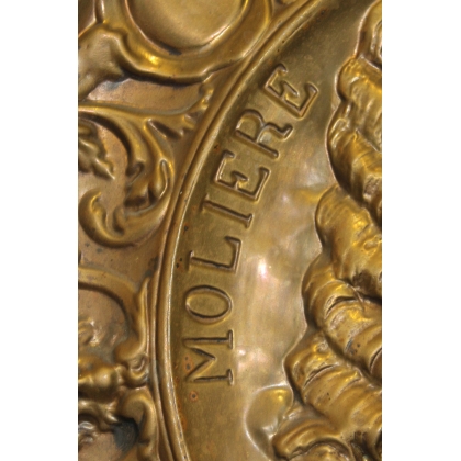 "Molière" embossed brass dish