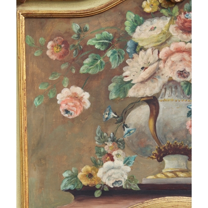 Trumeau style Louis XV décor de fleurs