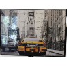 Poster encadré "Taxis à New York" signé N.YERLY