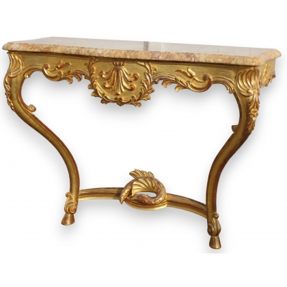 Regency-style console table in gilded wood