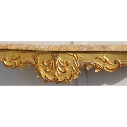 Regency-style console table in gilded wood