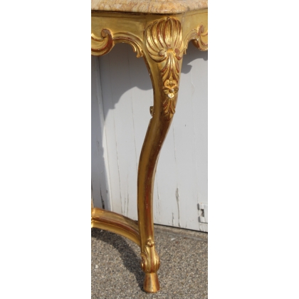 Regency-style console table in gilded wood